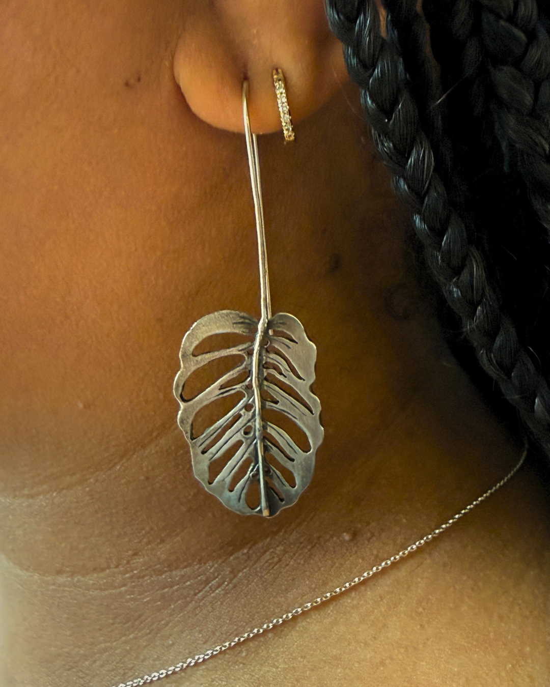 Monstera Leaf Earrings 1
