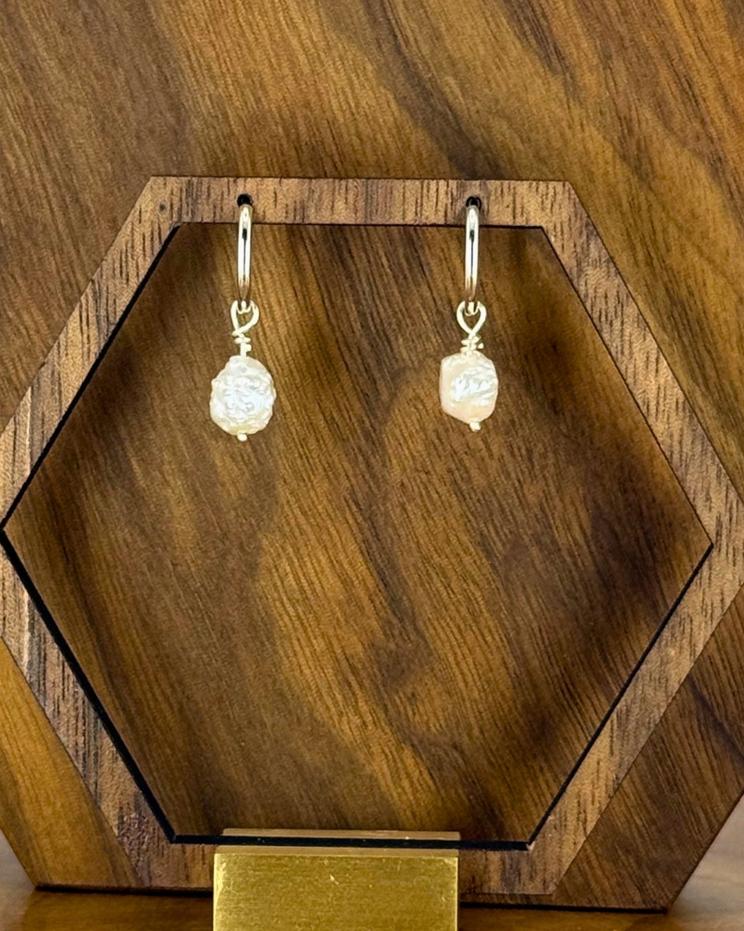 Sterling Silver Huggie Hoops with Freshwater Pearls